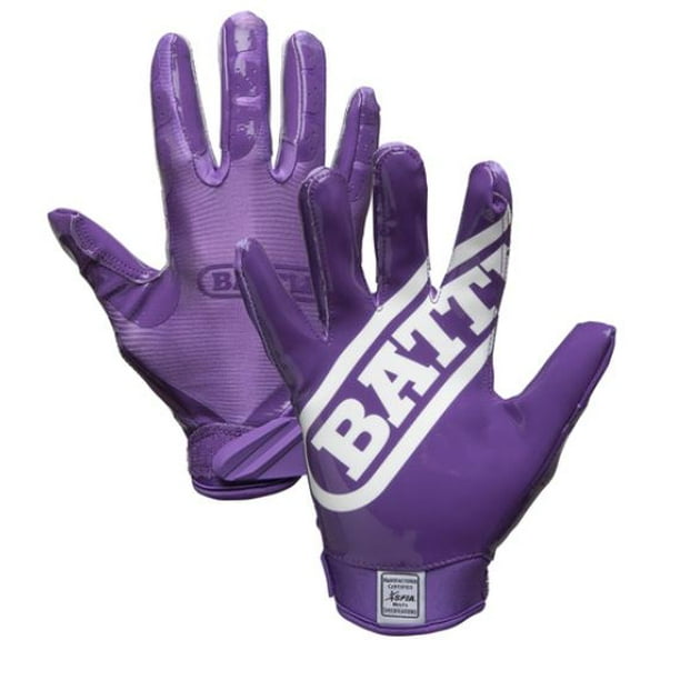 Battle Sports Science Youth DoubleThreat Football Gloves Purple//Purple